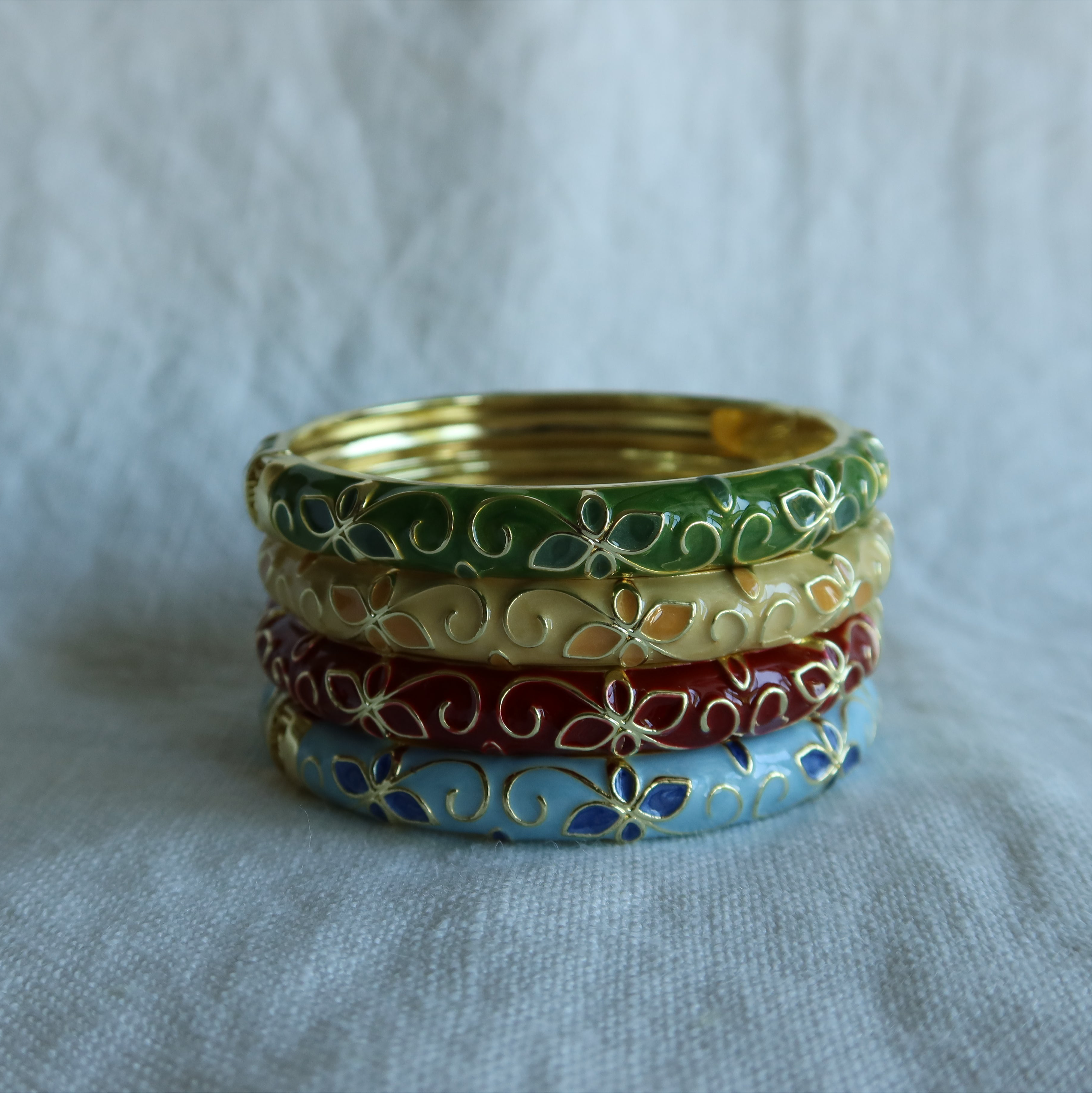 floral enamel bangle